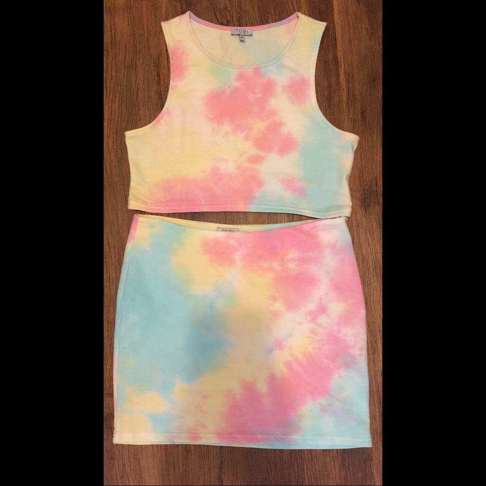 Tie dye skirt set